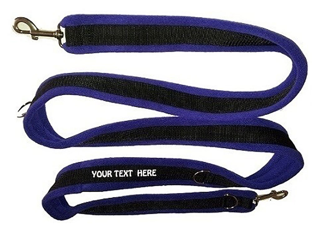 Personalised Double Lead Clip Fleece Dog Training Leads